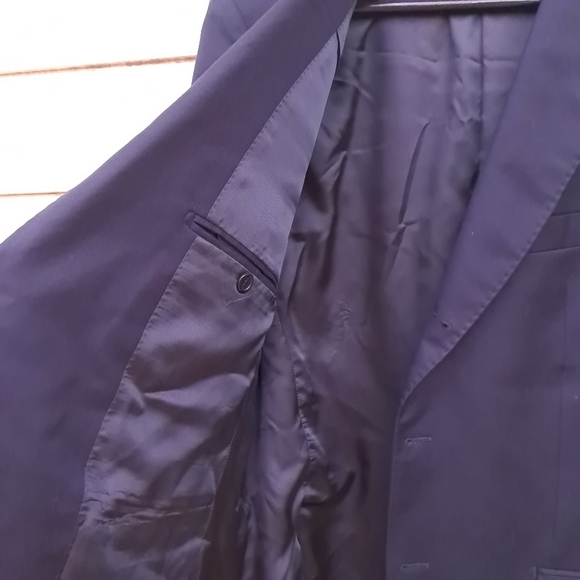 ANDREW CARRINGTON Dark Blue 2 Button Men's Jacket Sz 42R 100% Wool Made In Italy - Picture 9 of 16